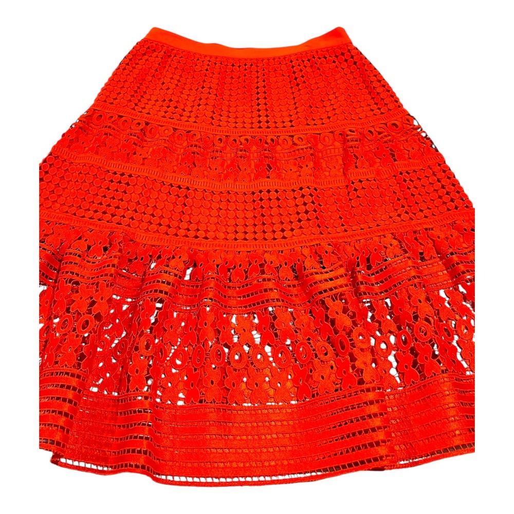 Diane von Furstenberg Tatiana Lace Skirt Womens Orange Size 8‎ - Picture 8 of 13
